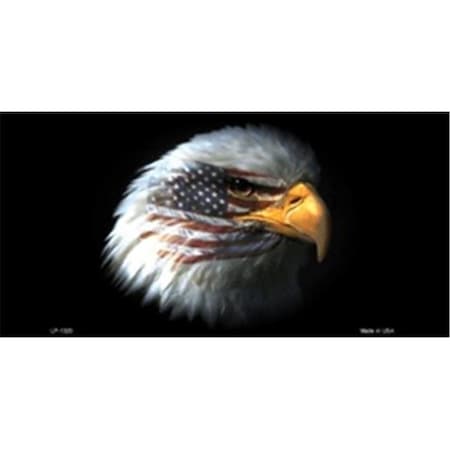 Powerhouse American Flag with Eagle on Black Background License Plates Tags PO125640